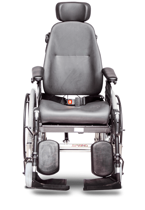 EV Rider Spring Tilt-in-Space Wheelchair Front View