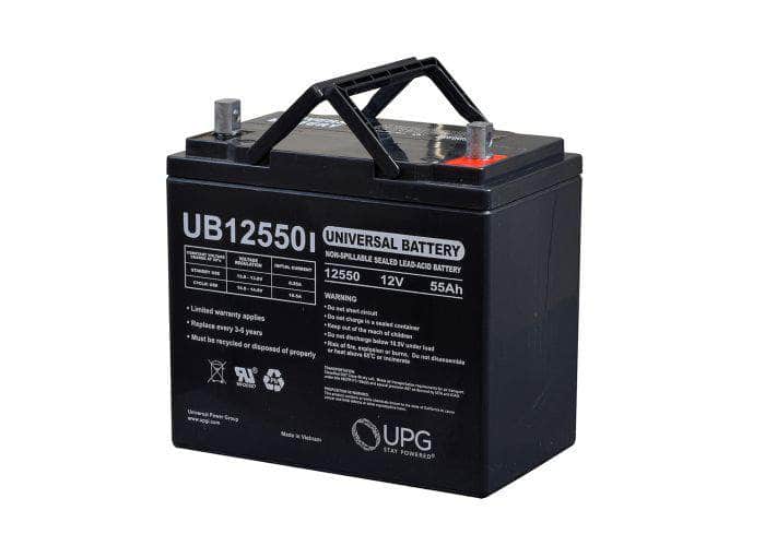 55 Ah 12 Volt UB12550 AGM Mobility Scooter & Power Chair Battery with Post Terminals