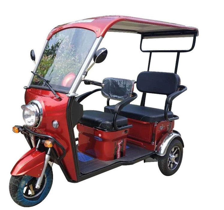 Red Pushpak 5000 duel seat with windsheld wiper, headlights  and mirror