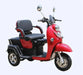 Red pushpak 1000 with unique vintage style with front lights and mirrors