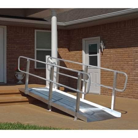 10ft Solid Wheelchair Ramp with Handrails
