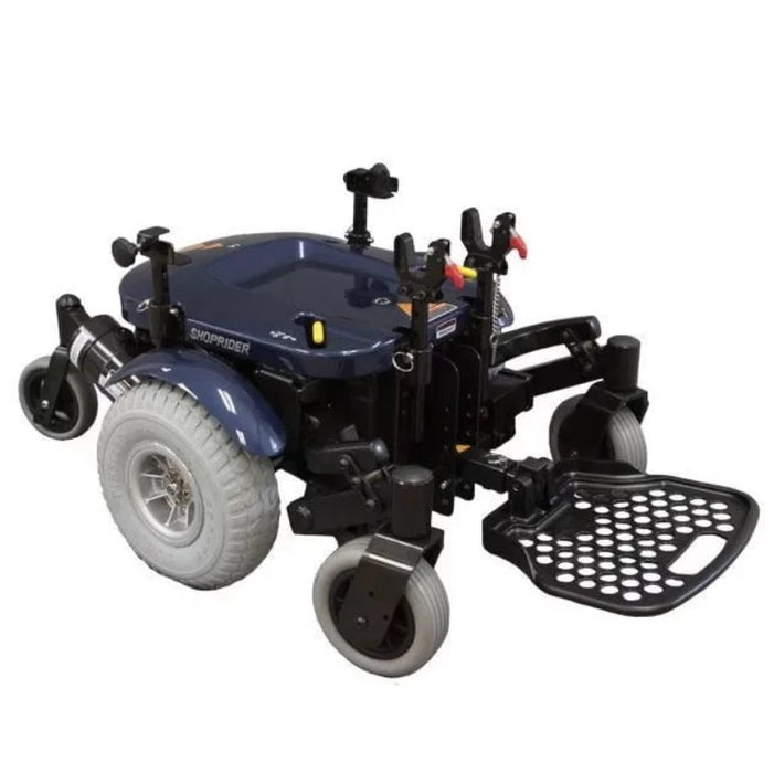 blue power wheelchair without detachable seat